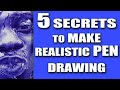 Five Secrets To Make Realistic Pen Drawing 2021 (How I Became A Realistic Pen Artist)_(ebuka pen)