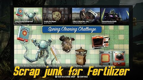 Scrap junk to produce Fertilizer with the Abraxo Cleaner Pipboy equipped | Fallout 76 Challenge