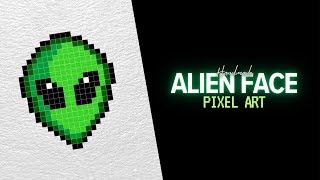How To Draw An Alien Face Pixel Art - Step by Step tutorial