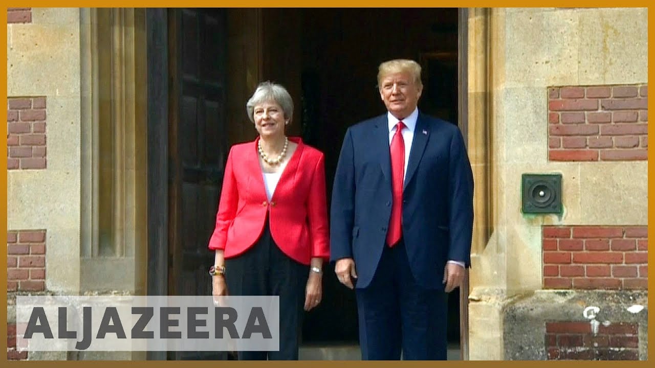 🇺🇸 🇬🇧 ترامب وماي يعقدان محادثات وسط عاصفة من الجدل حول خروج بريطانيا من الاتحاد الأوروبي | الجزيرة الإنجليزية