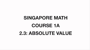 2.3: Absolute value - Independent Practice (Course: 1A - Singapore Math) – grade 6