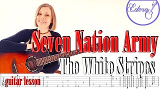 SEVEN NATION ARMY Fingerstyle Guitar Tutorial with On Screen TAB - The White Stripes