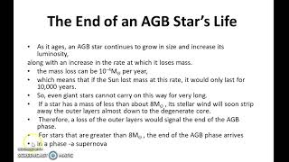 The end of AGB star's life | stellar evolution | part 14