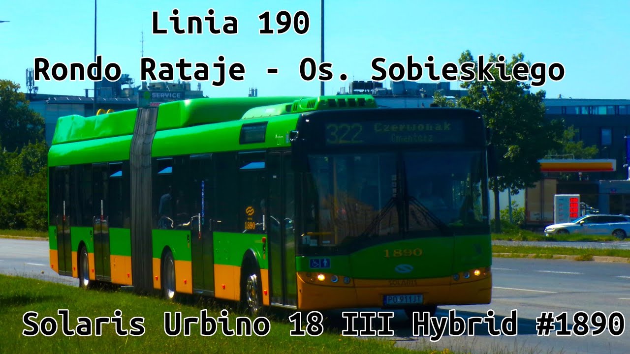 MPK Poznań | Linia 190 | Rondo Rataje - Os. Sobieskiego | Solaris Urbino 18 III Hybrid #1890