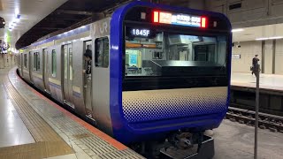 JR東京駅横須賀線•総武快速線地下ホームの電車。(17)