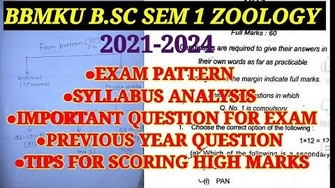 BBMKU B.SC SEM 1 ZOOLOGY HONS DETAILS AND PREVIOS QUESTION PAPER #bbmku