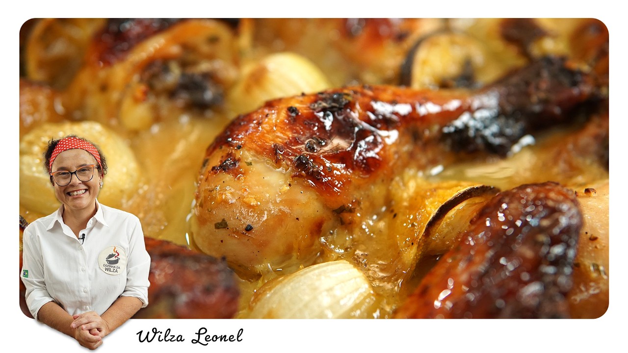 RECEITA DE FRANGO ASSADO COM LARANJA E CEBOLAS - Wilza Leonel