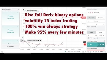 Rise Fall Deriv binary options volatility 25 index trading 100% win always strategy  Make 95% every