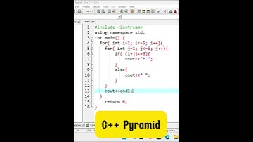 🎯 C++ Pattern Program: Print Upper Pyramid of Stars Using For Loop