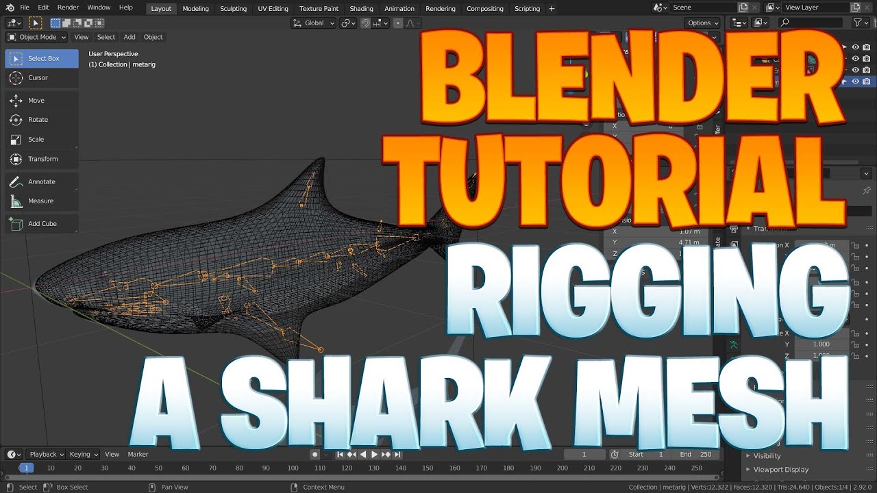 Blender rigging series No. 3 - Rigging a shark 