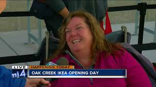 Customers wait in line hours before IKEA's grand opening day
