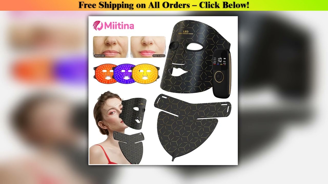 Face Neck Mask 3 Colors LED Light 92 and 78 Lamp 368 and 312 Beam Infrared Light Therapy Reduce