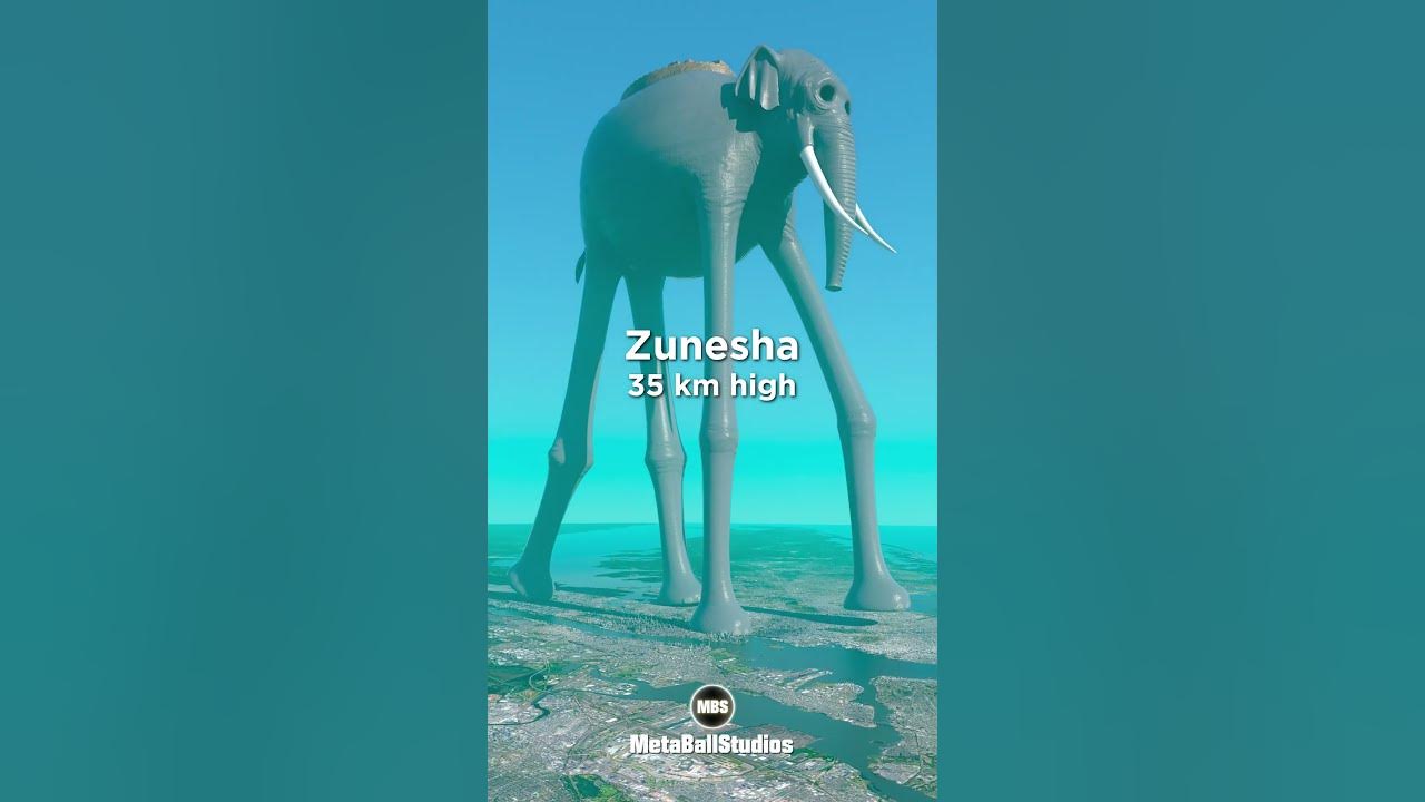 Zunesha (One Piece) in perspective! 35 km 🤯🐘