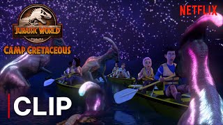Bioluminescent Parasaurolophus In The Caves | JURASSIC WORLD CAMP CRETACEOUS | NETFLIX
