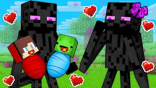 Mikey and JJ Joined The Enderman Family in Minecraft! (Maizen)