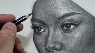 Pencil Portrait Drawing Live! Realistic Skin Tone Shading Tutorial