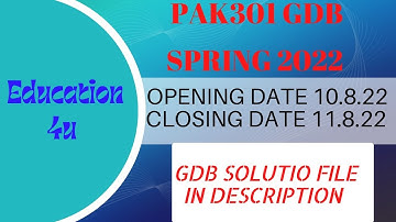 Pak 301 GDB solution Spring 2022  Virtual University Of Pakistan