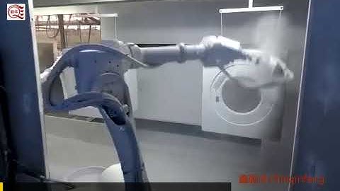 Powder coating line with Robot for spraying washing machine shell