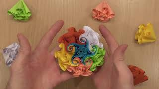 Кусудама закрученная спираль, Kusudama swirling spiral