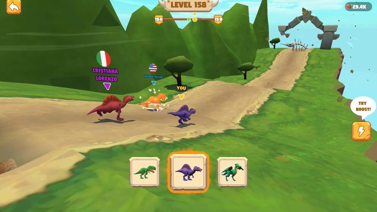 Мультики про динозавров Dinosaur Race, уровень 158