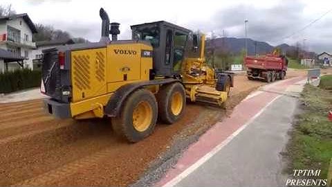Motor Grader Finishing Big Road Construction -Skilled operator