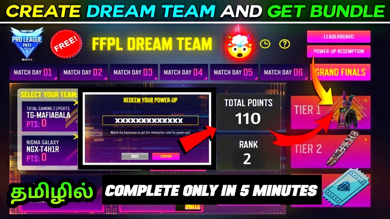 HOW TO COMPLETE FFPL DREAM TEAM EVENT FREE FIRE TAMIL | FFPL DREAM TEAM | FREE FIRE NEW EVENT TAMIL