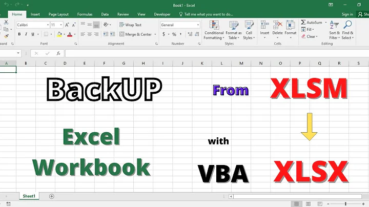 BackUP Excel Workbook From XLSM to XLSX with VBA Code | Convert Excel XLSM to XLSX | Excel VBA Code