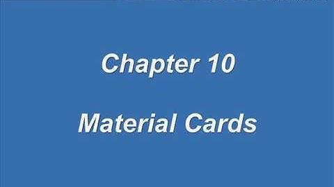 ShopPAK Video Tutorials: Chapter 10 - Material Cards