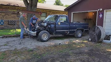 1984 C10 Project ---- LS Swap Part 4 (Installing The LS 5.3 In)