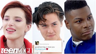 bella thorne cole sprouse john boyega and more compete in a compliment battle teen vogue