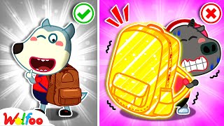 Wolfoo & Bufo Giant Backpack Blunders at School - Funny Stories For Kids|Wolfoo Channel New Episodes