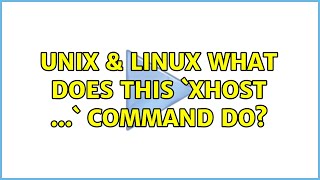 Unix & Linux: What does this `xhost ...` command do?
