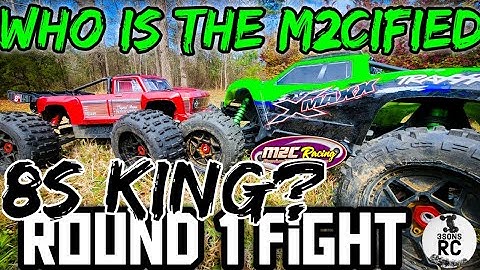 Armma Outcast 8s vs Traxxas XMaxx 8s BOTH M2C Full Upgrades! Round One Ramp Blast! 4k