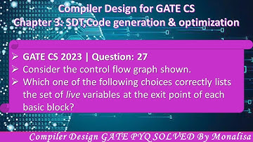 GATE CS 2023 | Q27: Consider the control flow graph shown. Which one of the following choices