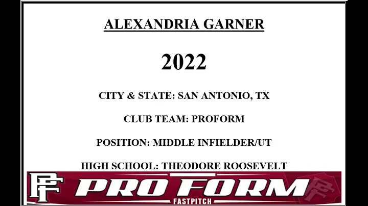 Alexandria Garner softball 2022 Recruiting video