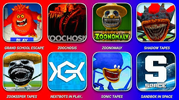 NEXTBOTS IN PLAYGROUND MOD SONIC TAPES ZOOCHOSIS, GRAND SCHOOL ESCAPE, ZOOCHOSIS BARRY