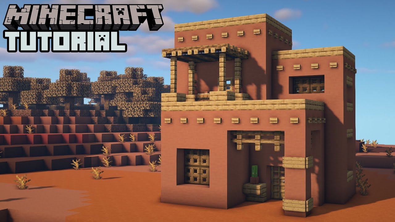 Minecraft - Adobe House Tutorial (How to Build) - YouTube