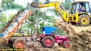 Tractor Mahindra 475 | JCB 3DX Backhoe Skills | John Deere 5103 | Tractor videos / Palleturi Village