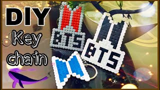 Easy BTS keychain | DIY BTS Merch | DIY perler bead keychain