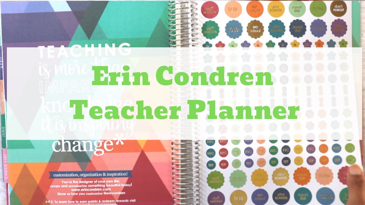 ERIN CONDREN TEACHER LESSON PLANNER 20192020 YouTube