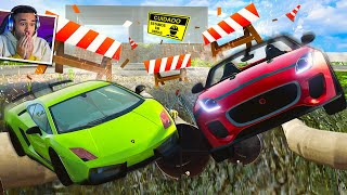 ACIDENTES de CARROS vs ESTRADAS INACABADAS! BeamNG.drive Multiplayer