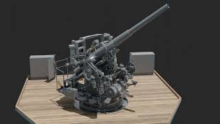 Royal Navy 4.724' MkVIII Gun Animation