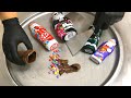 KitKat Daim Smarties Milka After Eight Lindt - Chocolate Santas Ice Cream Rolls | satisfying video