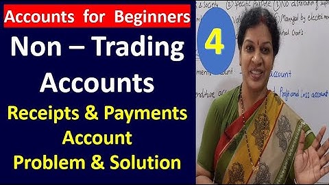 4. Non Trading Accounts - Receipts and Payments Account - Problem No : 1 from Financial Accounting