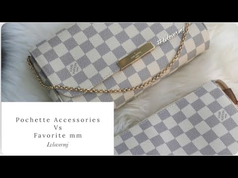Louis Vuitton Favorite MM Damier Azur Canvas Bag Pochette Clutch