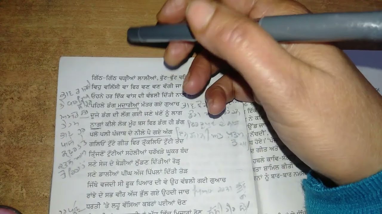 ICSE EXPLANATION OF POEM ਅੱਜ ਆਖਾਂ ਵਾਰਸ ਸ਼ਾਹ ਨੂੰ