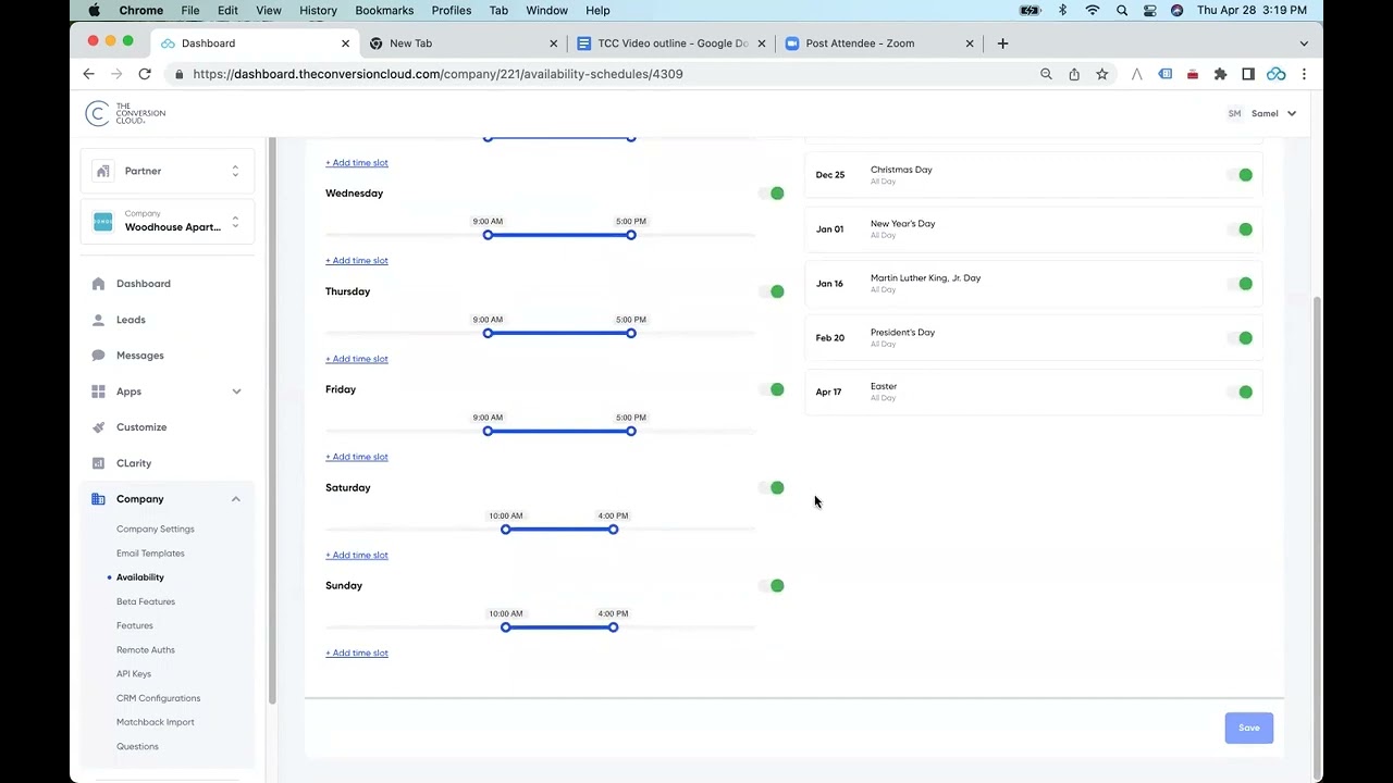 The Conversion Cloud Schedule Genie Availability
