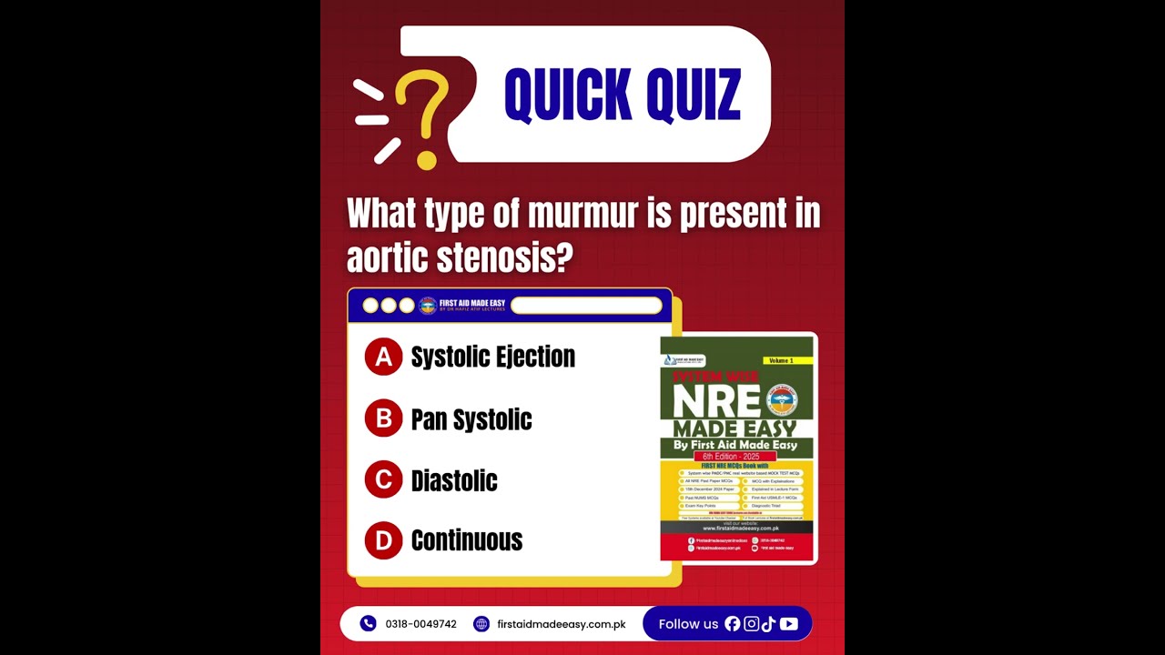 Tell your answer in comment section | First Aid Made Easy Platform | Dr Hafiz Atif #nre2025 #pmdc