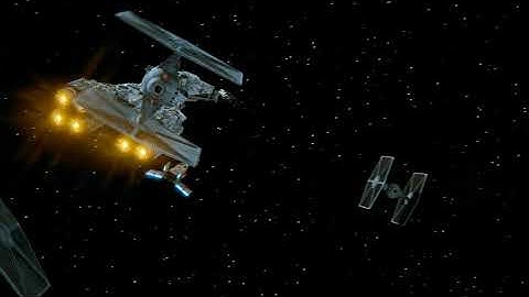 TIEs Strafing a Corellian Frigate WIP#4 (With Sounds and Music! )