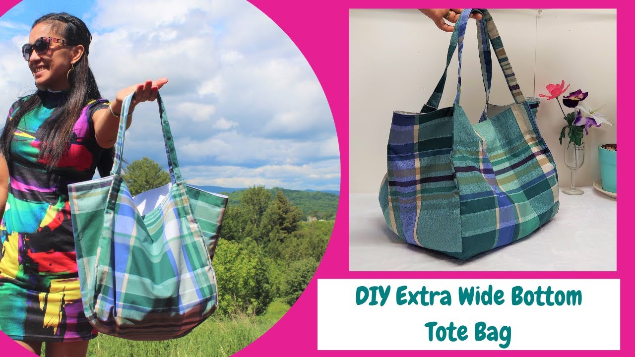 DIY ExtraWide Bottom Tote Bag/Reusable Grocery Shopping Tote Bag/Easy